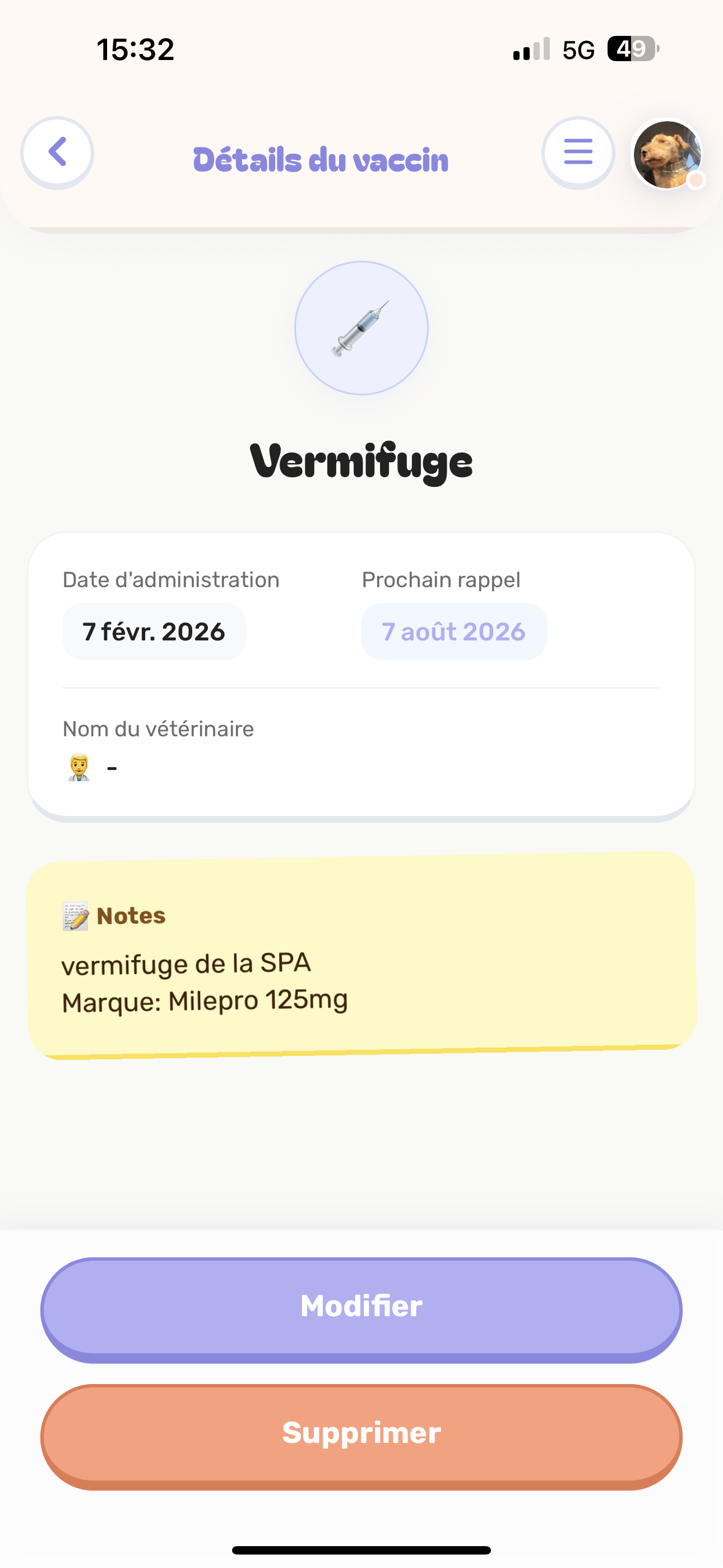 Détail vaccin dans ToutouStory